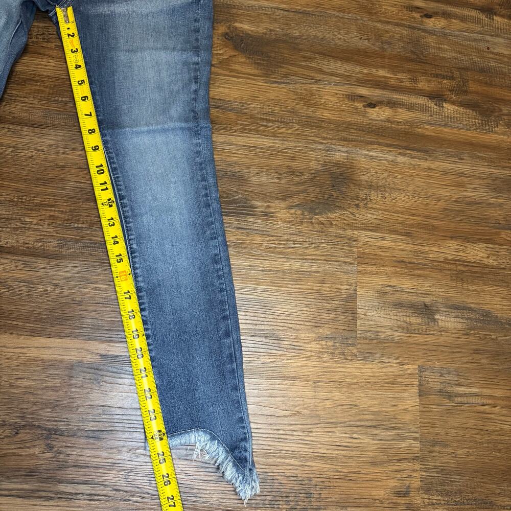 Anthropologie Evidnt Los Angeles Verona Skinny crop ankle Shark Bite Hem Size 26 - Picture 3 of 10